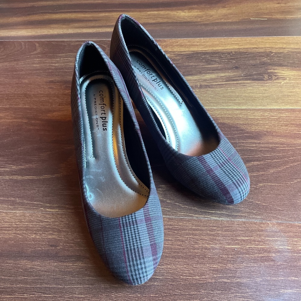 🍁 SALE🍁Comfort Plus by Predictions Plaid  3 inch-Heel Pump Shoes